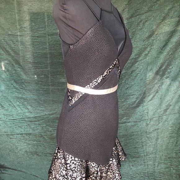 Three Floor Electrum Black Gold Cocktail Dress - Picture 4 of 11